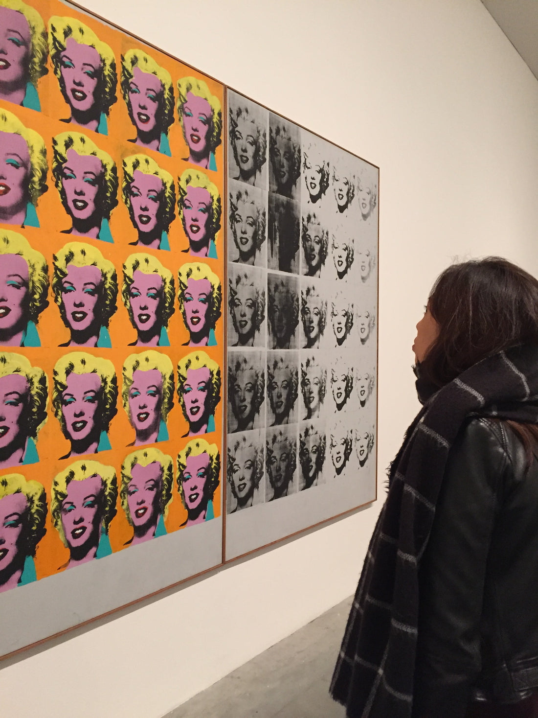 Me looking at 'Marilyn Diptych' by Andy Warhol, 1962 in tate modern